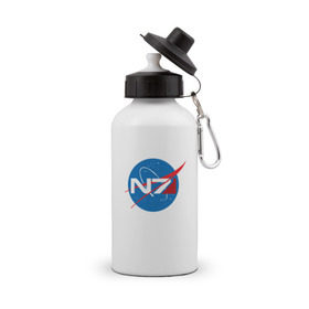 Бутылка спортивная с принтом NASA N7 MASS EFFECT в Екатеринбурге, металл | емкость — 500 мл, в комплекте две пластиковые крышки и карабин для крепления | Тематика изображения на принте: logo | n7 | nasa | space | логотип | масс эффект | н7 | наса