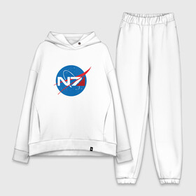 Женский костюм хлопок Oversize с принтом NASA N7 MASS EFFECT в Екатеринбурге,  |  | logo | n7 | nasa | space | логотип | масс эффект | н7 | наса