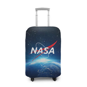 Чехол для чемодана 3D с принтом NASA в Екатеринбурге, 86% полиэфир, 14% спандекс | двустороннее нанесение принта, прорези для ручек и колес | galaxy | nasa | planet | star | астрономия | галактика | звезды | космос | надписи | наса | планета