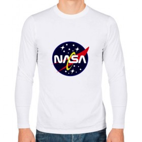 Мужской лонгслив хлопок с принтом nasa fashion в Екатеринбурге, 100% хлопок |  | 