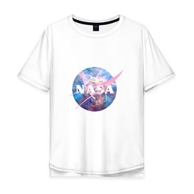 Мужская футболка хлопок Oversize с принтом Nasa space collection в Екатеринбурге, 100% хлопок | свободный крой, круглый ворот, “спинка” длиннее передней части | 