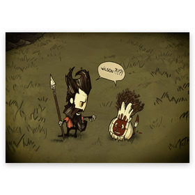 Поздравительная открытка с принтом Dont starve в Екатеринбурге, 100% бумага | плотность бумаги 280 г/м2, матовая, на обратной стороне линовка и место для марки
 | Тематика изображения на принте: 