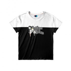 Детская футболка 3D с принтом System of a Down в Екатеринбурге, 100% гипоаллергенный полиэфир | прямой крой, круглый вырез горловины, длина до линии бедер, чуть спущенное плечо, ткань немного тянется | 