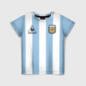 Детская футболка 3D с принтом Марадона Аргентина ретро в Екатеринбурге, 100% гипоаллергенный полиэфир | прямой крой, круглый вырез горловины, длина до линии бедер, чуть спущенное плечо, ткань немного тянется | maradona | аргентина | марадона | ретро