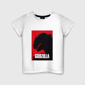 Детская футболка хлопок с принтом GODZILLA POSTER в Екатеринбурге, 100% хлопок | круглый вырез горловины, полуприлегающий силуэт, длина до линии бедер | 