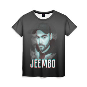 Женская футболка 3D с принтом Jeembo glitch в Екатеринбурге, 100% полиэфир ( синтетическое хлопкоподобное полотно) | прямой крой, круглый вырез горловины, длина до линии бедер | jeembo | джангирян | джимбо