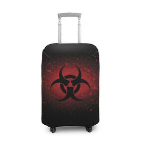 Чехол для чемодана 3D с принтом Biohazard в Екатеринбурге, 86% полиэфир, 14% спандекс | двустороннее нанесение принта, прорези для ручек и колес | biohazard | plague inc | биологическая опасность | знак