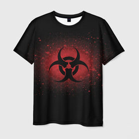 Мужская футболка 3D с принтом Biohazard в Екатеринбурге, 100% полиэфир | прямой крой, круглый вырез горловины, длина до линии бедер | biohazard | plague inc | биологическая опасность | знак