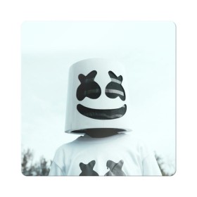 Магнит виниловый Квадрат с принтом MARSHMELLO в Екатеринбурге, полимерный материал с магнитным слоем | размер 9*9 см, закругленные углы | dj | marshmello | usa | америка | клубная музыка | маршмелло | музыка | музыкант