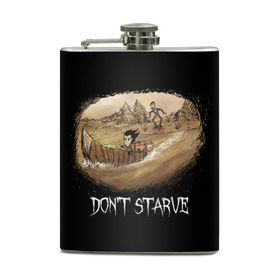 Фляга с принтом Don`t starve в Екатеринбурге, металлический корпус | емкость 0,22 л, размер 125 х 94 мм. Виниловая наклейка запечатывается полностью | Тематика изображения на принте: 