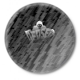 Значок с принтом WATCH DOGS 2 DED SEC в Екатеринбурге,  металл | круглая форма, металлическая застежка в виде булавки | action | ct os | fox | gamer | hacker | player | watch dogs | watch dogs 2 | знак лиса | хакер