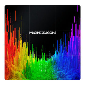 Магнитный плакат 3Х3 с принтом IMAGINE DRAGONS в Екатеринбурге, Полимерный материал с магнитным слоем | 9 деталей размером 9*9 см | color | imagine dragons | logo | stripes | trend | абстракция | группа | линии | лого | рок | рэп | фирменные цвета