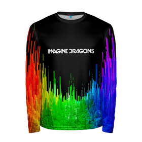 Мужской лонгслив 3D с принтом IMAGINE DRAGONS в Екатеринбурге, 100% полиэстер | длинные рукава, круглый вырез горловины, полуприлегающий силуэт | Тематика изображения на принте: color | imagine dragons | logo | stripes | trend | абстракция | группа | линии | лого | рок | рэп | фирменные цвета