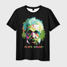 Мужская футболка 3D с принтом Эйнштейн Альберт в Екатеринбурге, 100% полиэфир | прямой крой, круглый вырез горловины, длина до линии бедер | albert | einstein | альберт | великий | закон | легендарный | нобелевская | относительности | премия | профессор | теория | ученый | физик | физика | энштейн