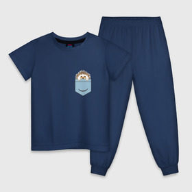 Детская пижама хлопок с принтом Ёжик в кармане в Екатеринбурге, 100% хлопок |  брюки и футболка прямого кроя, без карманов, на брюках мягкая резинка на поясе и по низу штанин
 | еж | ёжик | ёжик в кармане | лес