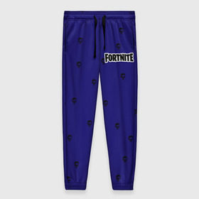 Женские брюки 3D с принтом Fortnite: Пижама синяя верх в Екатеринбурге, полиэстер 100% | прямой крой, два кармана без застежек по бокам, с мягкой трикотажной резинкой на поясе и по низу штанин. В поясе для дополнительного комфорта — широкие завязки | 