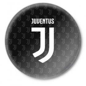 Значок с принтом Juventus FC Pattern в Екатеринбурге,  металл | круглая форма, металлическая застежка в виде булавки | juventus | pattern | паттерн | форма | футбольная | юва | ювентус