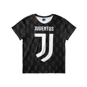 Детская футболка 3D с принтом Juventus FC Pattern в Екатеринбурге, 100% гипоаллергенный полиэфир | прямой крой, круглый вырез горловины, длина до линии бедер, чуть спущенное плечо, ткань немного тянется | Тематика изображения на принте: juventus | pattern | паттерн | форма | футбольная | юва | ювентус