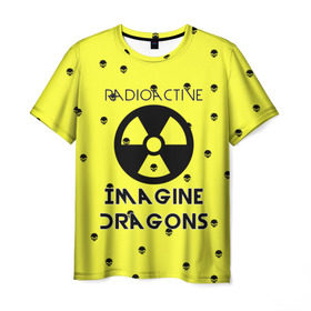 Мужская футболка 3D с принтом Imagine Dragons radioactive в Екатеринбурге, 100% полиэфир | прямой крой, круглый вырез горловины, длина до линии бедер | dragons | evolve | imagines | imagining | radioactive | вообрази драконов | имеджин драгонс | рок | хит