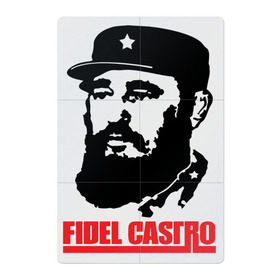 Магнитный плакат 2Х3 с принтом Фидель Кастро в Екатеринбурге, Полимерный материал с магнитным слоем | 6 деталей размером 9*9 см | Тематика изображения на принте: 