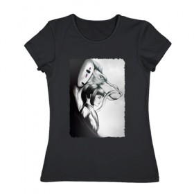 Женская футболка хлопок с принтом Унесённые призраками в Екатеринбурге, 100% хлопок | прямой крой, круглый вырез горловины, длина до линии бедер, слегка спущенное плечо | 