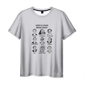 Мужская футболка 3D с принтом Какой ты Николас Кейдж? в Екатеринбурге, 100% полиэфир | прямой крой, круглый вырез горловины, длина до линии бедер | nicolas cage | а какой ты сегодня | мем | мемас | мемный | николас кейдж