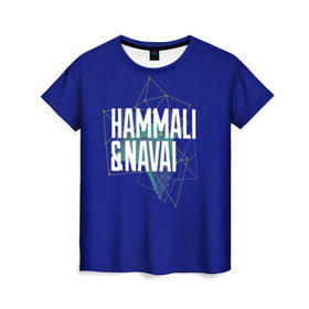 Женская футболка 3D с принтом HammAli Navai blue в Екатеринбурге, 100% полиэфир ( синтетическое хлопкоподобное полотно) | прямой крой, круглый вырез горловины, длина до линии бедер | 