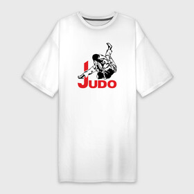 Платье-футболка хлопок с принтом Дзюдо в Екатеринбурге,  |  | boxing | champion | fight | fist | japan | judo | jujutsu | kick | ring | sport | бой | дзюдзюцу | дзюдо | кулак | ринг | спорт | удар | чемпион | япония