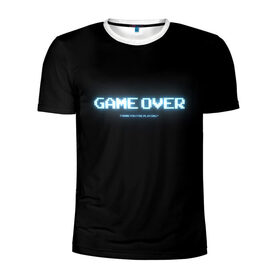 Мужская футболка 3D спортивная с принтом Game Over в Екатеринбурге, 100% полиэстер с улучшенными характеристиками | приталенный силуэт, круглая горловина, широкие плечи, сужается к линии бедра | 