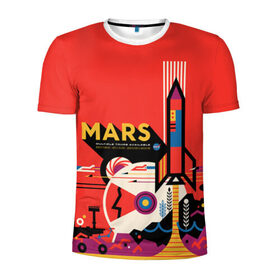 Мужская футболка 3D спортивная с принтом Mars NASA в Екатеринбурге, 100% полиэстер с улучшенными характеристиками | приталенный силуэт, круглая горловина, широкие плечи, сужается к линии бедра | Тематика изображения на принте: 