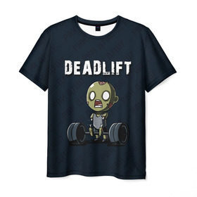 Мужская футболка 3D с принтом Deadlift в Екатеринбурге, 100% полиэфир | прямой крой, круглый вырез горловины, длина до линии бедер | deadlift | жим | сморт | фитнес