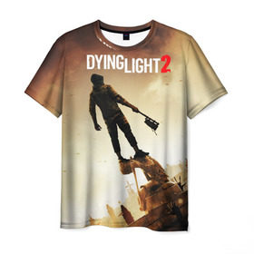 Мужская футболка 3D с принтом Dying Light 2 в Екатеринбурге, 100% полиэфир | прямой крой, круглый вырез горловины, длина до линии бедер | Тематика изображения на принте: action | city | dying light | game | postapocalypse | sky | zombie | город | игра | персонаж | постапокалипсис