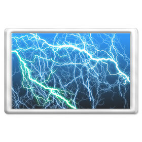 Магнит 45*70 с принтом РАЗРЯДЫ МОЛНИЙ в Екатеринбурге, Пластик | Размер: 78*52 мм; Размер печати: 70*45 | blue | epic | green | lightning | rain | storm | stripes | texture | thunder | гроза | гром | дождь | зеленый | линии | молнии | молния | пафосные | полосы | разряды | синий | текстура | шторм | эпичные | яркие