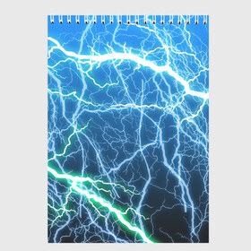 Скетчбук с принтом РАЗРЯДЫ МОЛНИЙ в Екатеринбурге, 100% бумага
 | 48 листов, плотность листов — 100 г/м2, плотность картонной обложки — 250 г/м2. Листы скреплены сверху удобной пружинной спиралью | blue | epic | green | lightning | rain | storm | stripes | texture | thunder | гроза | гром | дождь | зеленый | линии | молнии | молния | пафосные | полосы | разряды | синий | текстура | шторм | эпичные | яркие