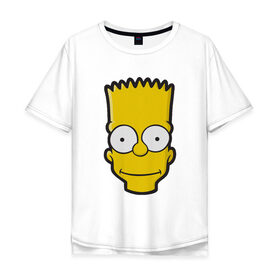 Мужская футболка хлопок Oversize с принтом Барт в Екатеринбурге, 100% хлопок | свободный крой, круглый ворот, “спинка” длиннее передней части | барт | голова | мультфильмы | симпсоны