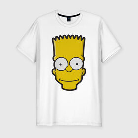 Мужская футболка премиум с принтом Барт в Екатеринбурге, 92% хлопок, 8% лайкра | приталенный силуэт, круглый вырез ворота, длина до линии бедра, короткий рукав | барт | голова | мультфильмы | симпсоны