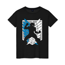 Женская футболка хлопок с принтом ADVANCED LEGION в Екатеринбурге, 100% хлопок | прямой крой, круглый вырез горловины, длина до линии бедер, слегка спущенное плечо | anime | attack on titan | аниме | атака титанов