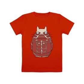 Детская футболка хлопок с принтом Attack on Totoro в Екатеринбурге, 100% хлопок | круглый вырез горловины, полуприлегающий силуэт, длина до линии бедер | anime | attack on titan | totoro | аниме | атака титанов | тоторо