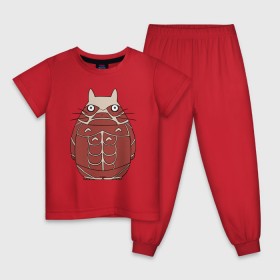 Детская пижама хлопок с принтом Attack on Totoro в Екатеринбурге, 100% хлопок |  брюки и футболка прямого кроя, без карманов, на брюках мягкая резинка на поясе и по низу штанин
 | anime | attack on titan | totoro | аниме | атака титанов | тоторо