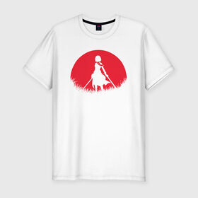 Мужская футболка премиум с принтом Red Moon Surveyor в Екатеринбурге, 92% хлопок, 8% лайкра | приталенный силуэт, круглый вырез ворота, длина до линии бедра, короткий рукав | anime | attack on titan | аниме | атака титанов