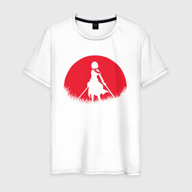 Мужская футболка хлопок с принтом Red Moon Surveyor в Екатеринбурге, 100% хлопок | прямой крой, круглый вырез горловины, длина до линии бедер, слегка спущенное плечо. | anime | attack on titan | аниме | атака титанов
