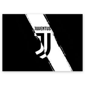 Поздравительная открытка с принтом FC Juventus в Екатеринбурге, 100% бумага | плотность бумаги 280 г/м2, матовая, на обратной стороне линовка и место для марки
 | Тематика изображения на принте: fc juventus | juventus | криштиану роналду ювентус | фк ювентус | футбол | ювентус