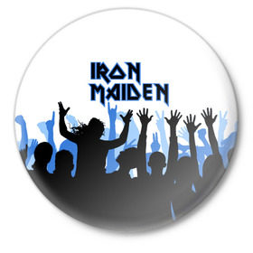 Значок с принтом IRON MAIDEN в Екатеринбурге,  металл | круглая форма, металлическая застежка в виде булавки | 