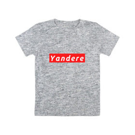Детская футболка хлопок с принтом YANDERE в Екатеринбурге, 100% хлопок | круглый вырез горловины, полуприлегающий силуэт, длина до линии бедер | 