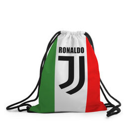 Рюкзак-мешок 3D с принтом Ronaldo Juventus Italy в Екатеринбурге, 100% полиэстер | плотность ткани — 200 г/м2, размер — 35 х 45 см; лямки — толстые шнурки, застежка на шнуровке, без карманов и подкладки | cr7 | cristiano ronaldo | football | juventus | криштиану роналду | роналдо | роналду | футбол | ювентус
