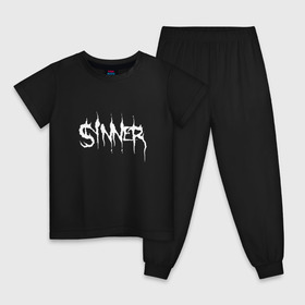Детская пижама хлопок с принтом Sinner в Екатеринбурге, 100% хлопок |  брюки и футболка прямого кроя, без карманов, на брюках мягкая резинка на поясе и по низу штанин
 | 