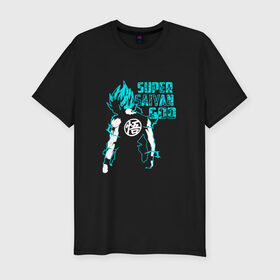 Мужская футболка премиум с принтом SUPER SAIYAN GOD в Екатеринбурге, 92% хлопок, 8% лайкра | приталенный силуэт, круглый вырез ворота, длина до линии бедра, короткий рукав | Тематика изображения на принте: anime | goku | sugoi | super dragon ball | аниме | гоку