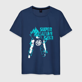 Мужская футболка хлопок с принтом SUPER SAIYAN GOD в Екатеринбурге, 100% хлопок | прямой крой, круглый вырез горловины, длина до линии бедер, слегка спущенное плечо. | anime | goku | sugoi | super dragon ball | аниме | гоку