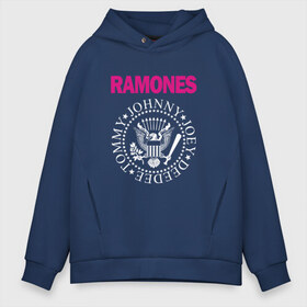 Мужское худи Oversize хлопок с принтом ramones в Екатеринбурге, френч-терри — 70% хлопок, 30% полиэстер. Мягкий теплый начес внутри —100% хлопок | боковые карманы, эластичные манжеты и нижняя кромка, капюшон на магнитной кнопке | misfits | punk | ramones | панк | рок