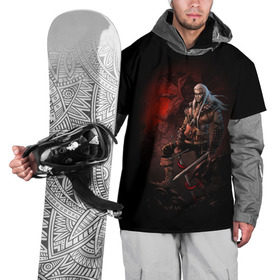 Накидка на куртку 3D с принтом The Witcher в Екатеринбурге, 100% полиэстер |  | Тематика изображения на принте: witcher | ведьмак | геральт
